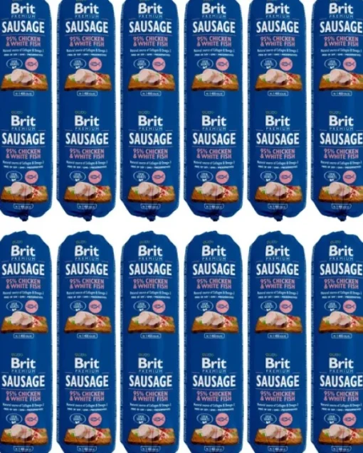 Brit Premium Chicken & White Fish -koiranmakkara 12 x 800 g Best