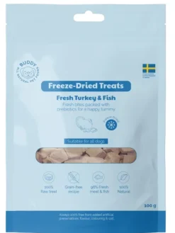 Freeze Dried Treats Raw Turkey & Fish 100g makupalat-Buddy Clearance