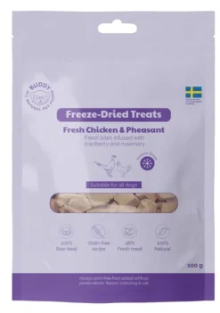 Buddy Freeze Dried Treats Raw Chicken & Phaesant 100g makupalat Fashion