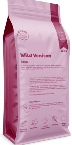 Buddy  Wild Venison kuivaruoka, 12 kg New