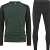Bula Norm Merino Wool Crew + Pant kerrasto, Black Hot