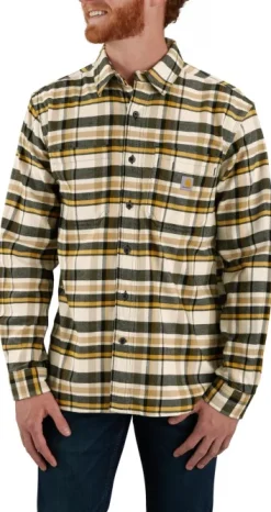 Carhartt Flannel L/S Plaid Shirt paita, Malt-Carhartt Workwear Fashion