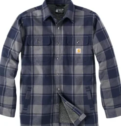 Carhartt Flannel Sherpa Lined Shirt Jacket flanellipaita, sininen-Carhartt Workwear Best