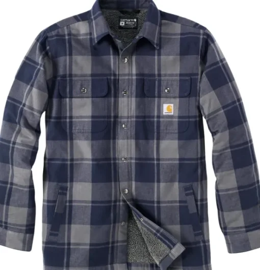 Carhartt Flannel Sherpa Lined Shirt Jacket flanellipaita, sininen-Carhartt Workwear Best