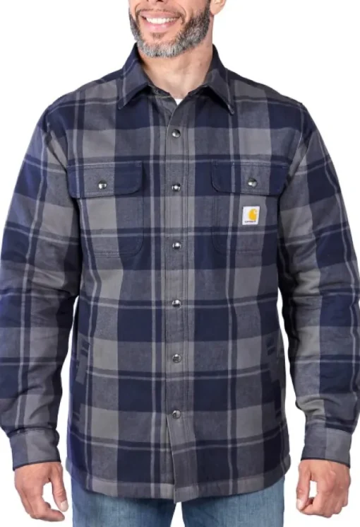 Carhartt Flannel Sherpa Lined Shirt Jacket flanellipaita, sininen-Carhartt Workwear Best