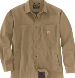 Carhartt Fleece Lined Snap Front Shirt Jacket vuorillinen paita, ruskea-Carhartt Workwear Best