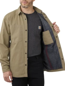 Carhartt Fleece Lined Snap Front Shirt Jacket vuorillinen paita, ruskea-Carhartt Workwear Best