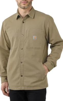 Carhartt Fleece Lined Snap Front Shirt Jacket vuorillinen paita, ruskea-Carhartt Workwear Best