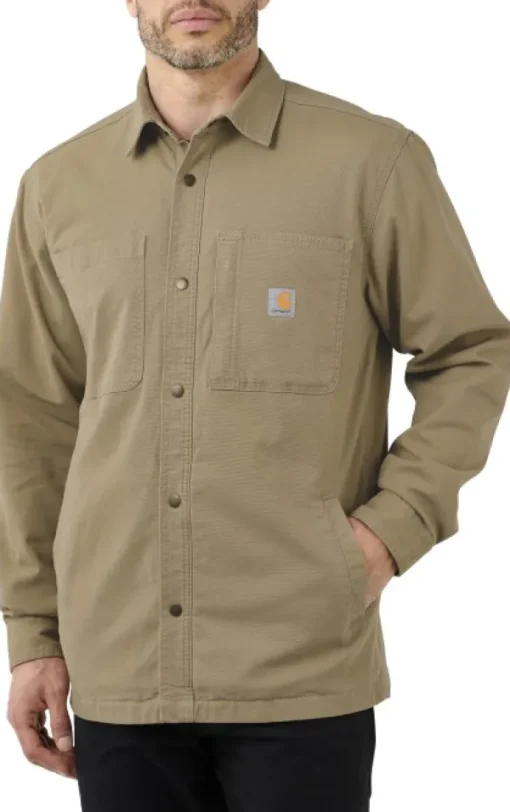 Carhartt Fleece Lined Snap Front Shirt Jacket vuorillinen paita, ruskea-Carhartt Workwear Best