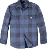 Carhartt Workwear Carhartt Heavy Flannel L/S Plaid Shirt paita, Navy Online