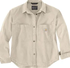 Carhartt Heavyweight Duck Overshirt naisten paita, Oat Milk-Carhartt Workwear Best