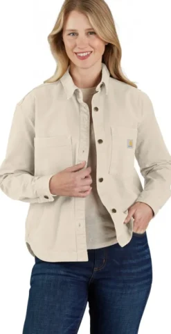 Carhartt Heavyweight Duck Overshirt naisten paita, Oat Milk-Carhartt Workwear Best