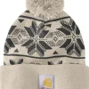 Carhartt Workwear Carhartt Knit Pom Jacquard Beanie naisten pipo, Oat Milk Best