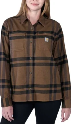 Carhartt Midweight Flannel L/S Plaid Shirt Carhartt naisten flanellipaita, ruskea-Carhartt Workwear New