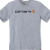 Carhartt M's Core Logo T-Shirt S-S Heather Grey-Carhartt Workwear Clearance