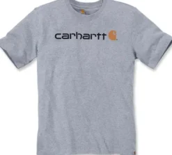 Carhartt M's Core Logo T-Shirt S-S Heather Grey-Carhartt Workwear Clearance