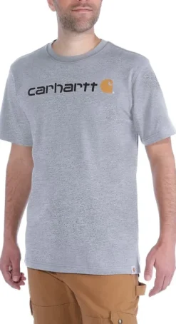 Carhartt M's Core Logo T-Shirt S-S Heather Grey-Carhartt Workwear Clearance