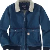 Carhartt Relaxed Fit Denim Sherpa Lined Jacket naisten vuorattu farkkutakki-Carhartt Workwear Clearance