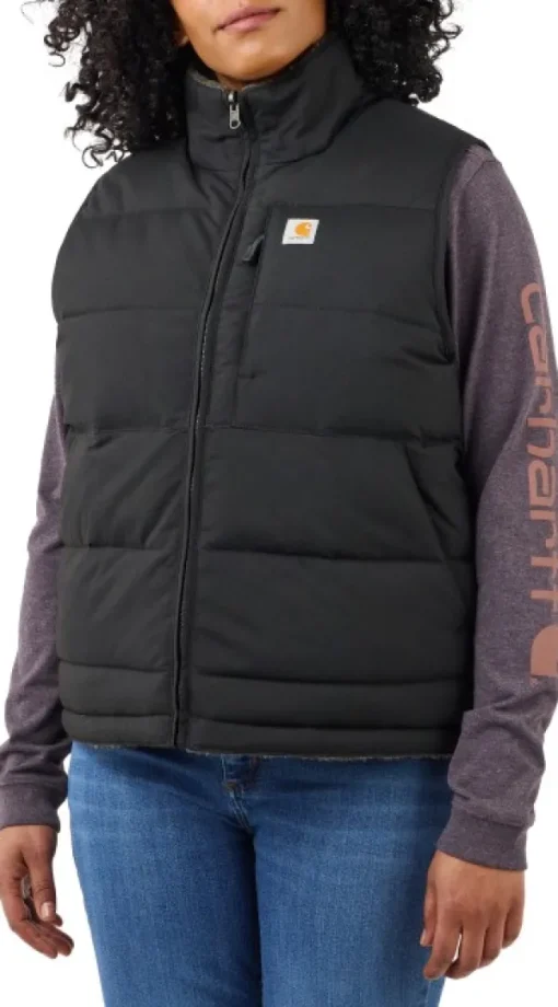Carhartt Relaxed Midweight Utility Vest naisten käännettävä liivi, musta-Carhartt Workwear Discount