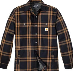 Carhartt Workwear Carhartt Roane Hooded Shirt Jacket vuorillinen paita, Black New