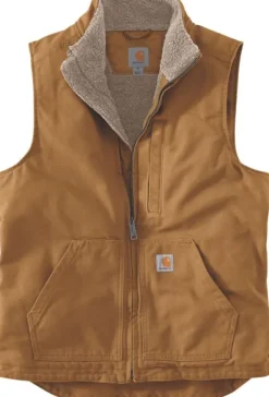 Carhartt Workwear Carhartt Washed Duck Lined Mockneck Vest fleeceliivi, Carhartt® Brown Sale