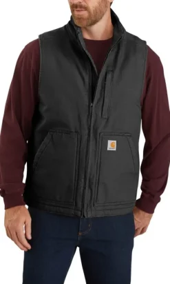Carhartt Workwear Carhartt Washed Duck Lined Mockneck Vest fleeceliivi, musta Best