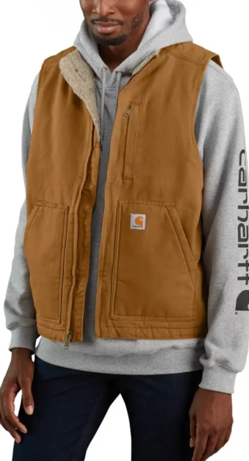 Carhartt Workwear Carhartt Washed Duck Lined Mockneck Vest fleeceliivi, Carhartt® Brown Sale