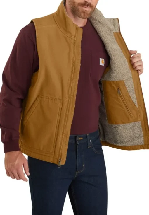 Carhartt Workwear Carhartt Washed Duck Lined Mockneck Vest fleeceliivi, Carhartt® Brown Sale
