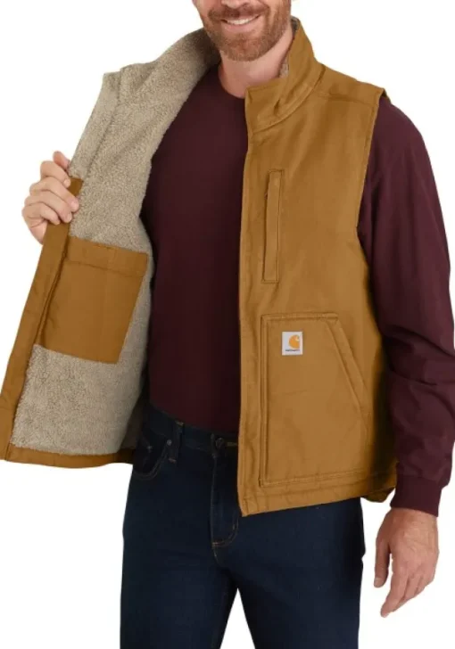 Carhartt Workwear Carhartt Washed Duck Lined Mockneck Vest fleeceliivi, Carhartt® Brown Sale