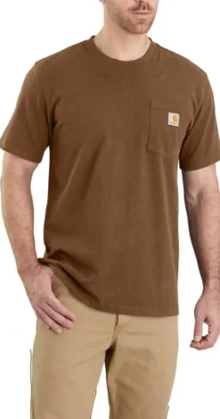 Pocket S/S T-Shirt paita, vaaleanruskea-Carhartt Workwear Outlet