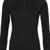 Madeleine Long Sleeve Halfzip naisten aluskerrastopaita, musta-Catago Fashion