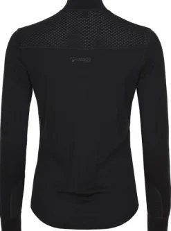 Madeleine Long Sleeve Halfzip naisten aluskerrastopaita, musta-Catago Fashion