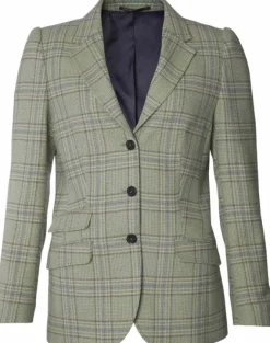 Chevalier Advie Tweed Blazer naisille, Willow Green Checked Fashion