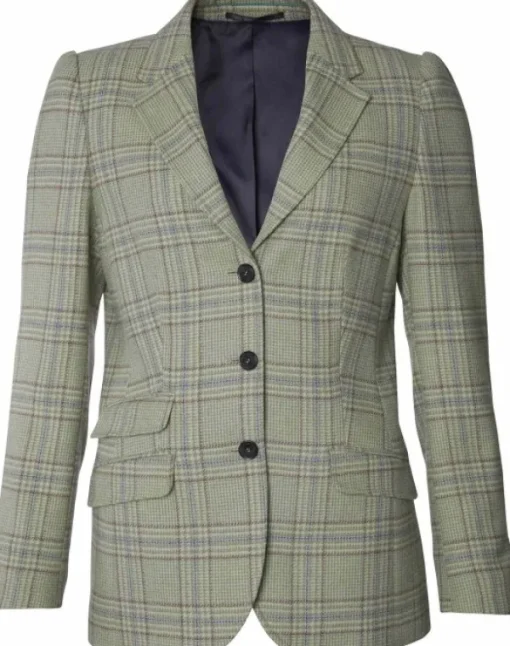Chevalier Advie Tweed Blazer naisille, Willow Green Checked Fashion