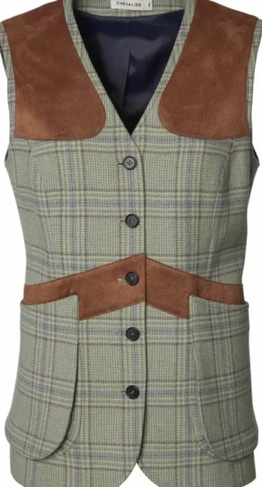 Advie Tweed naisten ampumaliivi, Willow Green Checked-Chevalier Outlet