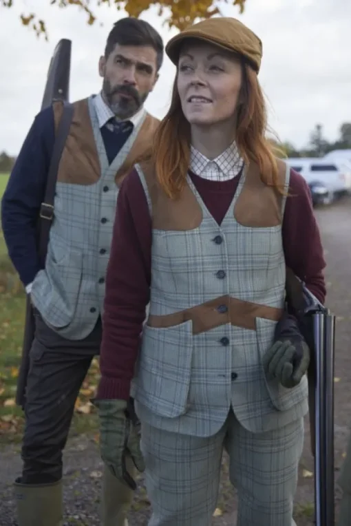 Advie Tweed naisten ampumaliivi, Willow Green Checked-Chevalier Outlet