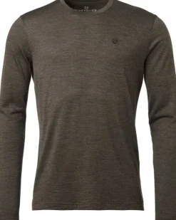 Coley Longsleeve Wool T-shirt paita, Leather Brown-Chevalier Discount