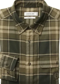 Heron Flannel Shirt paita, Evergreen Checked-Chevalier Clearance