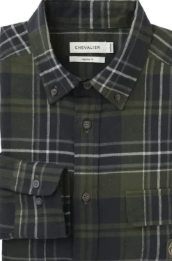 Chevalier Heron Flannel Shirt Men flanellipaita, vihreä Sale