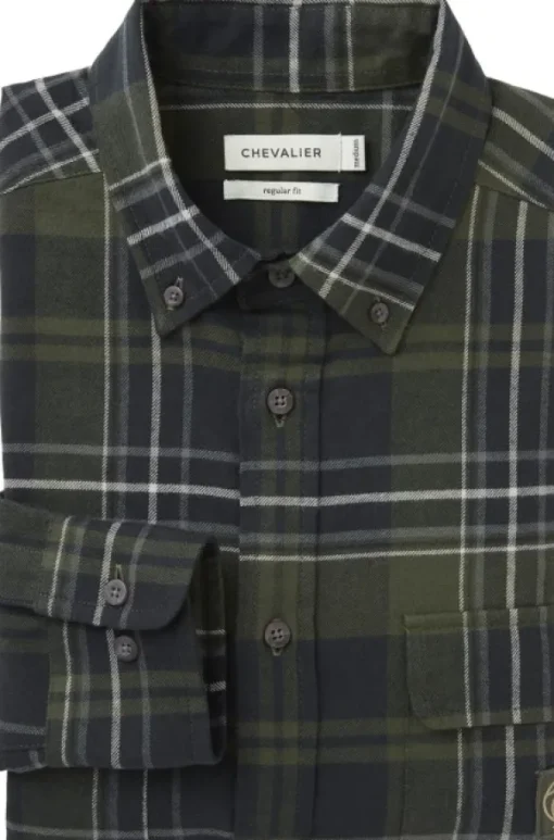 Chevalier Heron Flannel Shirt Men flanellipaita, vihreä Sale