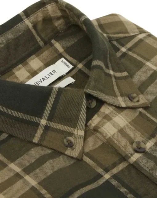 Heron Flannel Shirt paita, Evergreen Checked-Chevalier Clearance