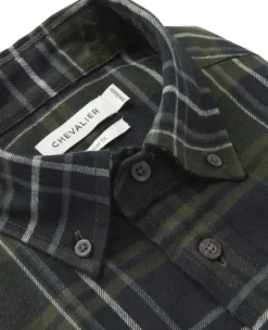 Chevalier Heron Flannel Shirt Men flanellipaita, vihreä Sale