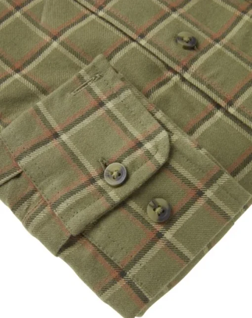 Heron Flannel Shirt paita, Field Green Checked-Chevalier Discount
