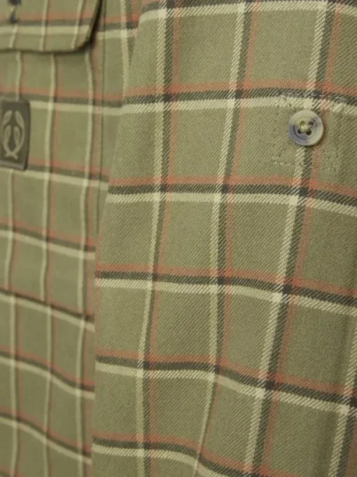 Heron Flannel Shirt paita, Field Green Checked-Chevalier Discount
