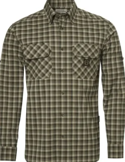M's Creek Shooting Fit Coolmax Shirt Mink Brown Checked-Chevalier Fashion