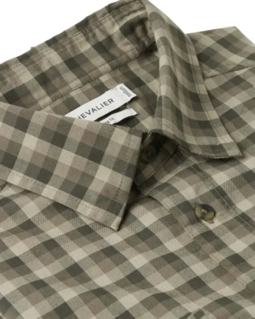 M's Creek Shooting Fit Coolmax Shirt Mink Brown Checked-Chevalier Fashion