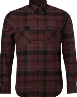 Chevalier M's Willow Flannel Shirt Wine Red Checked New