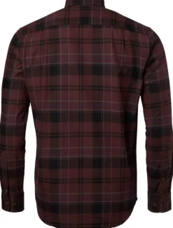 Chevalier M's Willow Flannel Shirt Wine Red Checked New
