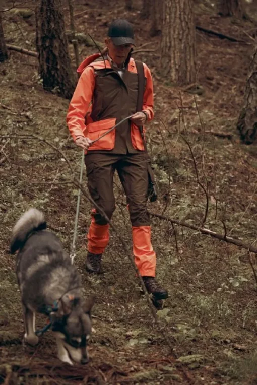 Chevalier Noux naisten metsästyspuku, vihreä-oranssi New