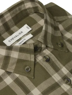 Chevalier Teal Light Flannel Shirt naisten flanellipaita, Olive Green Checked Best